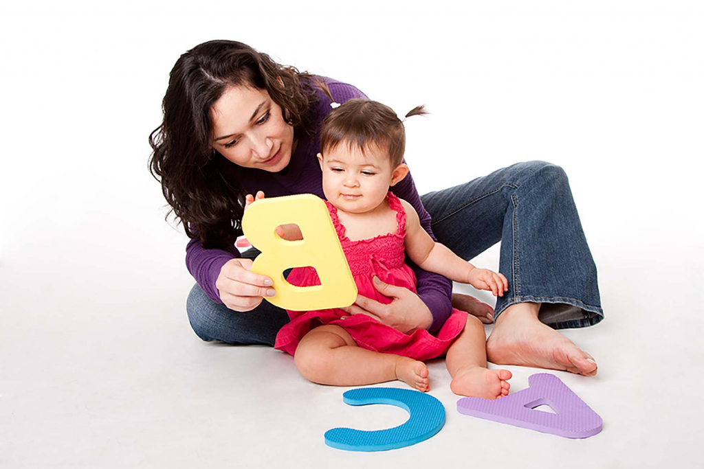Baby learning alphabet ABC