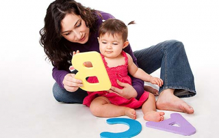 Baby learning alphabet ABC